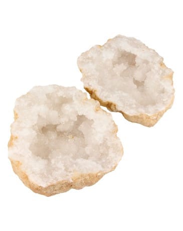 Edelstein Bergkristall Geode Paar (12-16 cm)