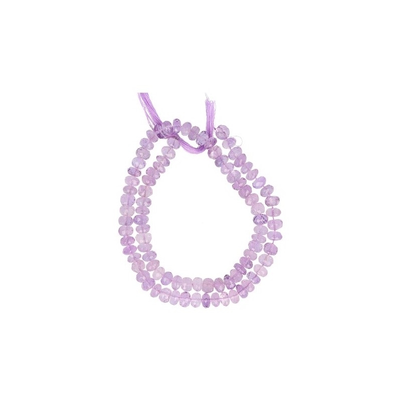 Edelstein Perlen-Strang Amethyst Facettenschliff (7 mm)