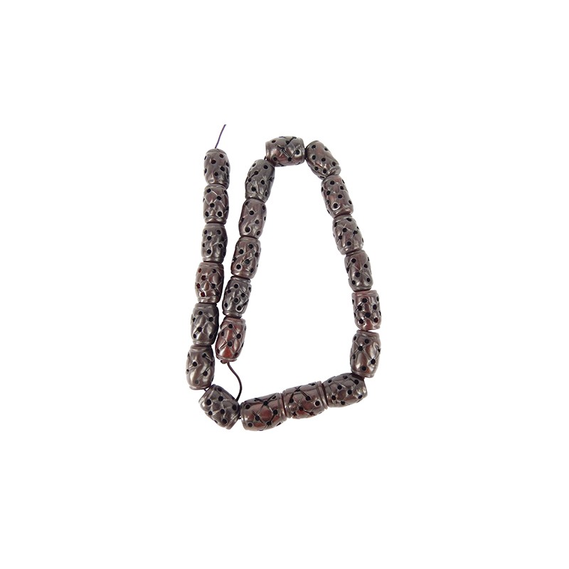 Edelstein Perlen-Strang Jade Rot Oval (18 mm)