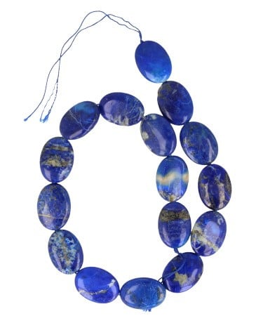 Edelstein Perlen-Strang Lapis Lazuli oval