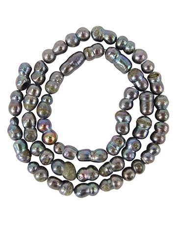 Edelstein Perlen-Strang Perle grau ( 6 mm)
