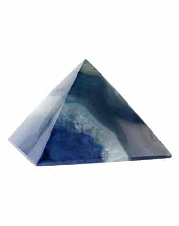 Edelstein-Pyramide Achat blau gef-rbt (50 mm)