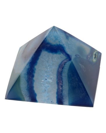 Edelstein-Pyramide Achat Blau - Gef-rbt (55 mm)