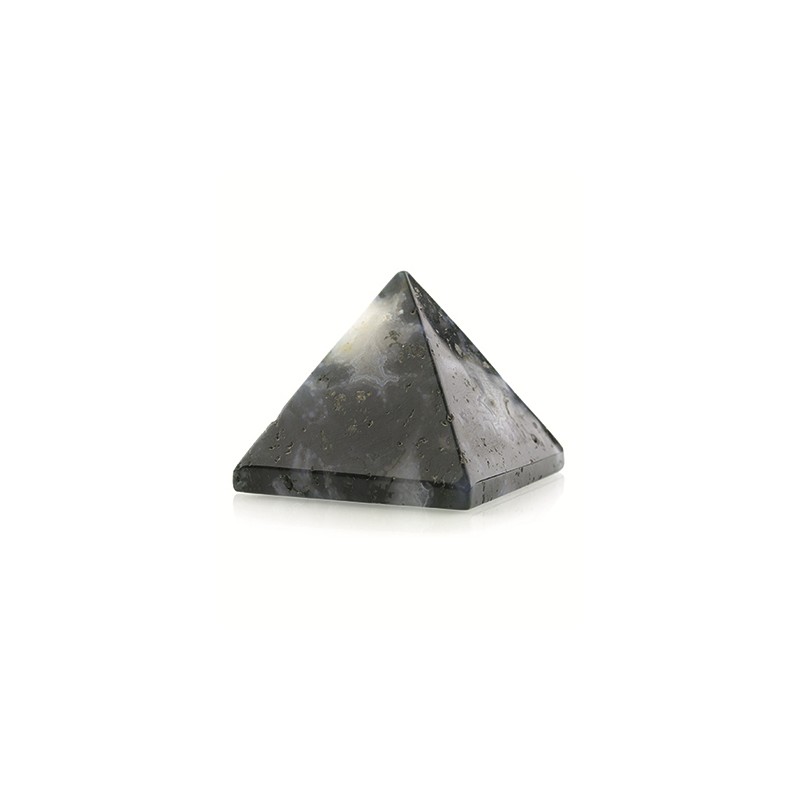 Edelstein Pyramide Moosachat (40 mm)