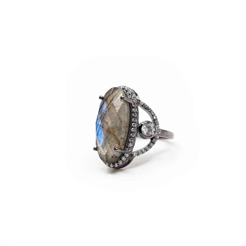 Edelstein Ring Labradorit 925 Silber - A+ Qualit-t