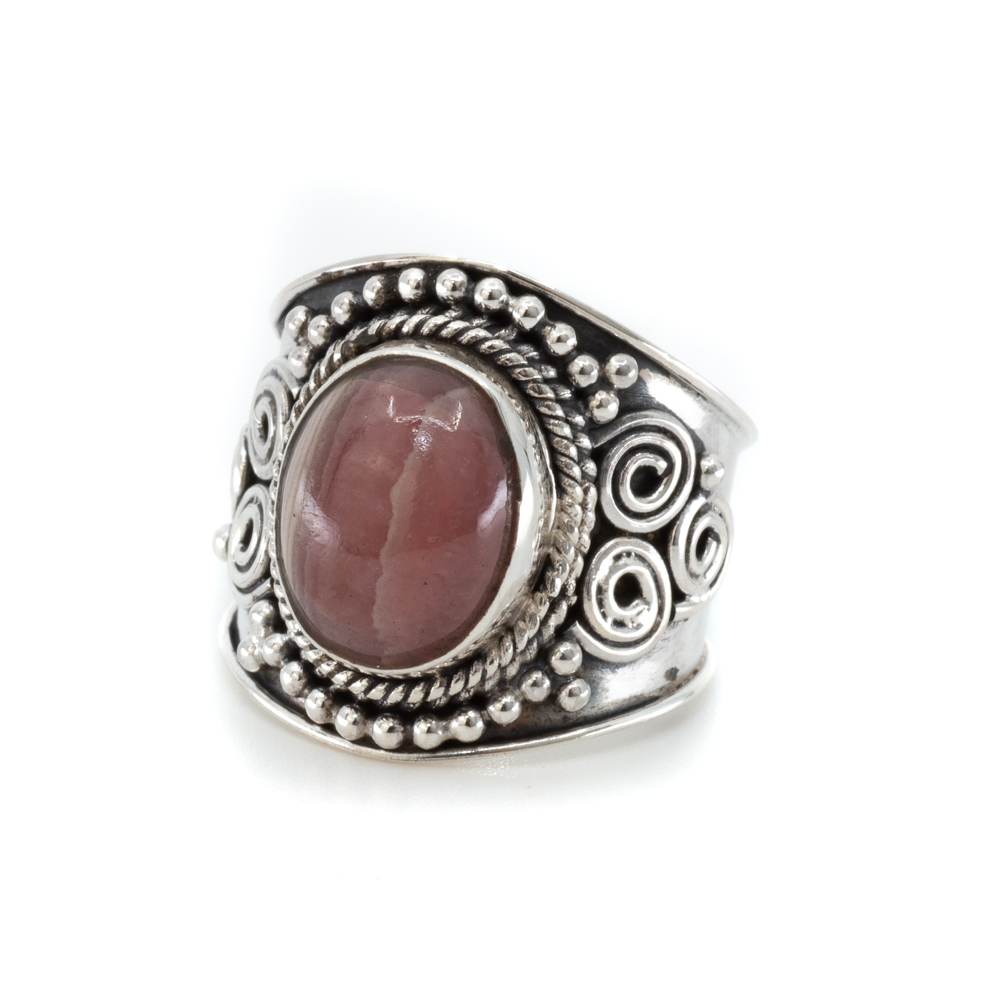 Edelstein-Ring Rhodochrosit 925 Silber Jesahna (Gr-e 17) unter Schmuck - Boho Schmuck - Boho Ringe - Schmuck - Silberschmuck - Silberne Ringe - Schmuck - Edelsteinringe - Steinringe