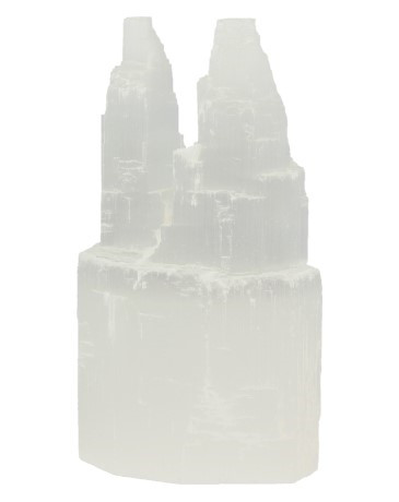 Edelstein Selenit Doppelturm (10 x 6 x 4 cm)