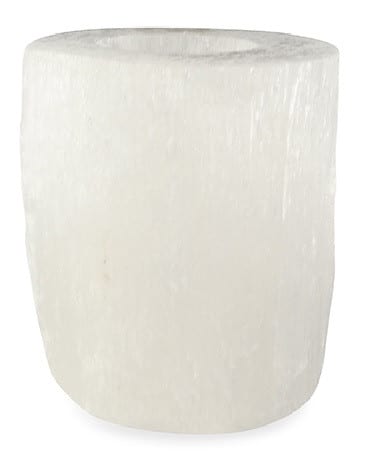 Edelstein Selenit Teelichthalter Zylinder (10 cm)