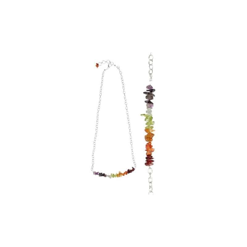 Edelstein Splitter Bar Kette Chakra Farben