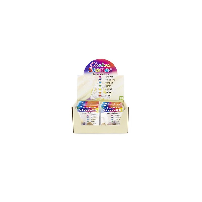 Edelsteine Chakra Display-Set mit Etui (24 mal 7 Steine)