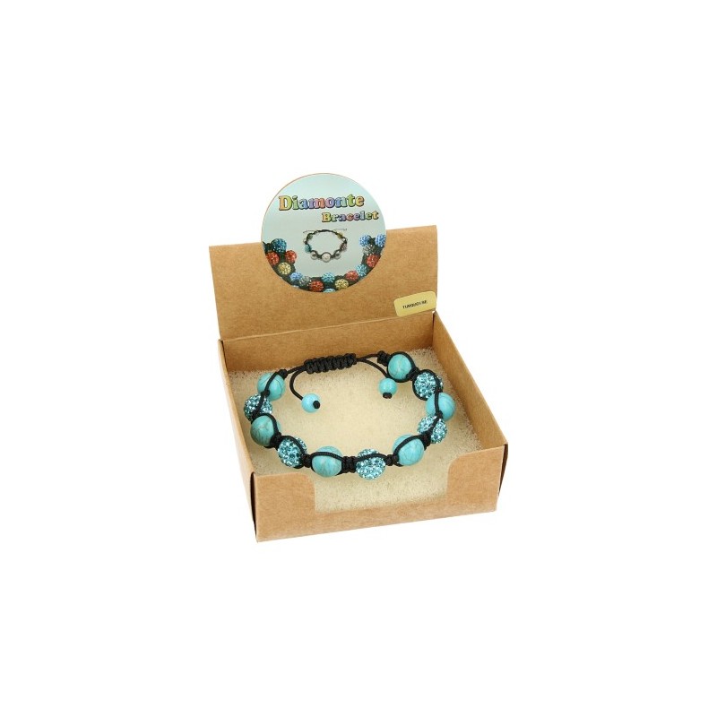 Edelsteine Shamballa Armband Howlith blau unter Schmuck - Boho Schmuck - Boho Armb?nder - Schmuck - Tibetischer Schmuck - Tibetische Armb?nder - Schmuck - Tibetischer Schmuck - Shamballa Armb?nder