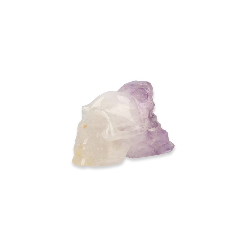 Edelsteine Totenkopf Bergkristall - Amethyst (Modell 4-)