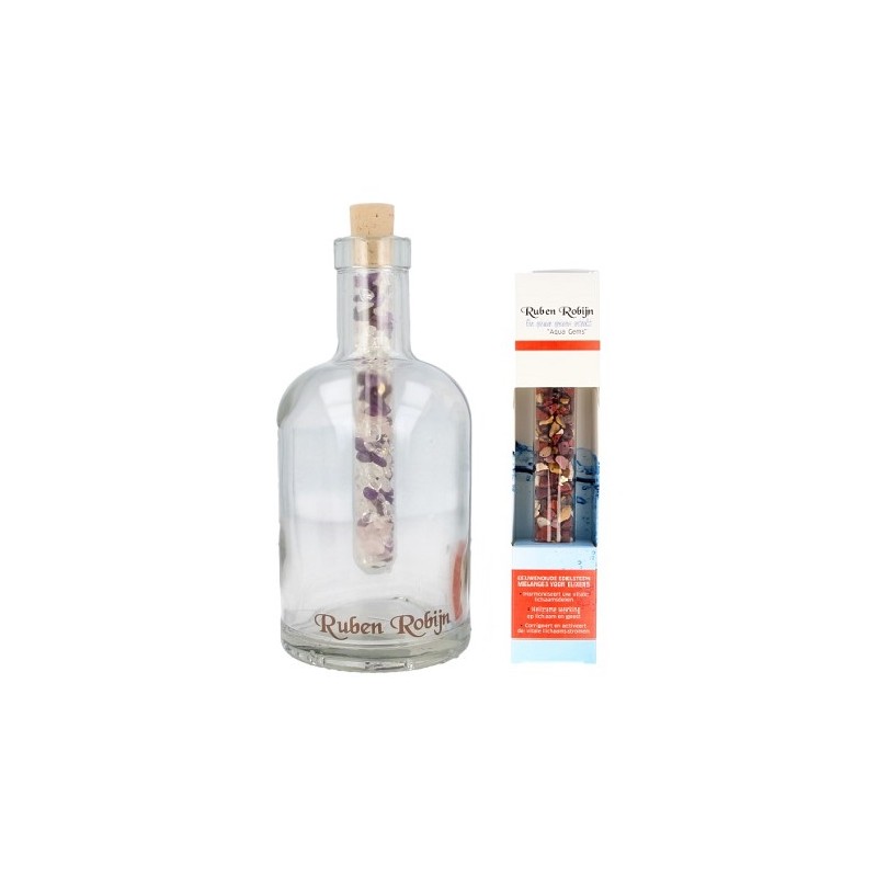 Edelsteinwunsch mit Wasserflasche Aqua (Set)