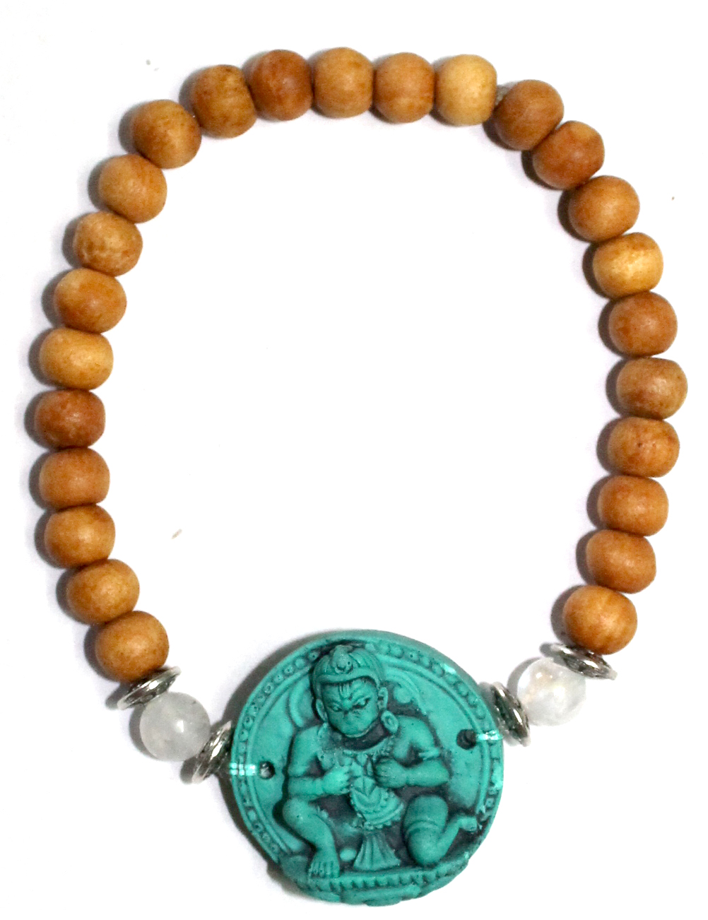 Elastisches Armband aus Sandelholz - Hanuman (t-rkis)