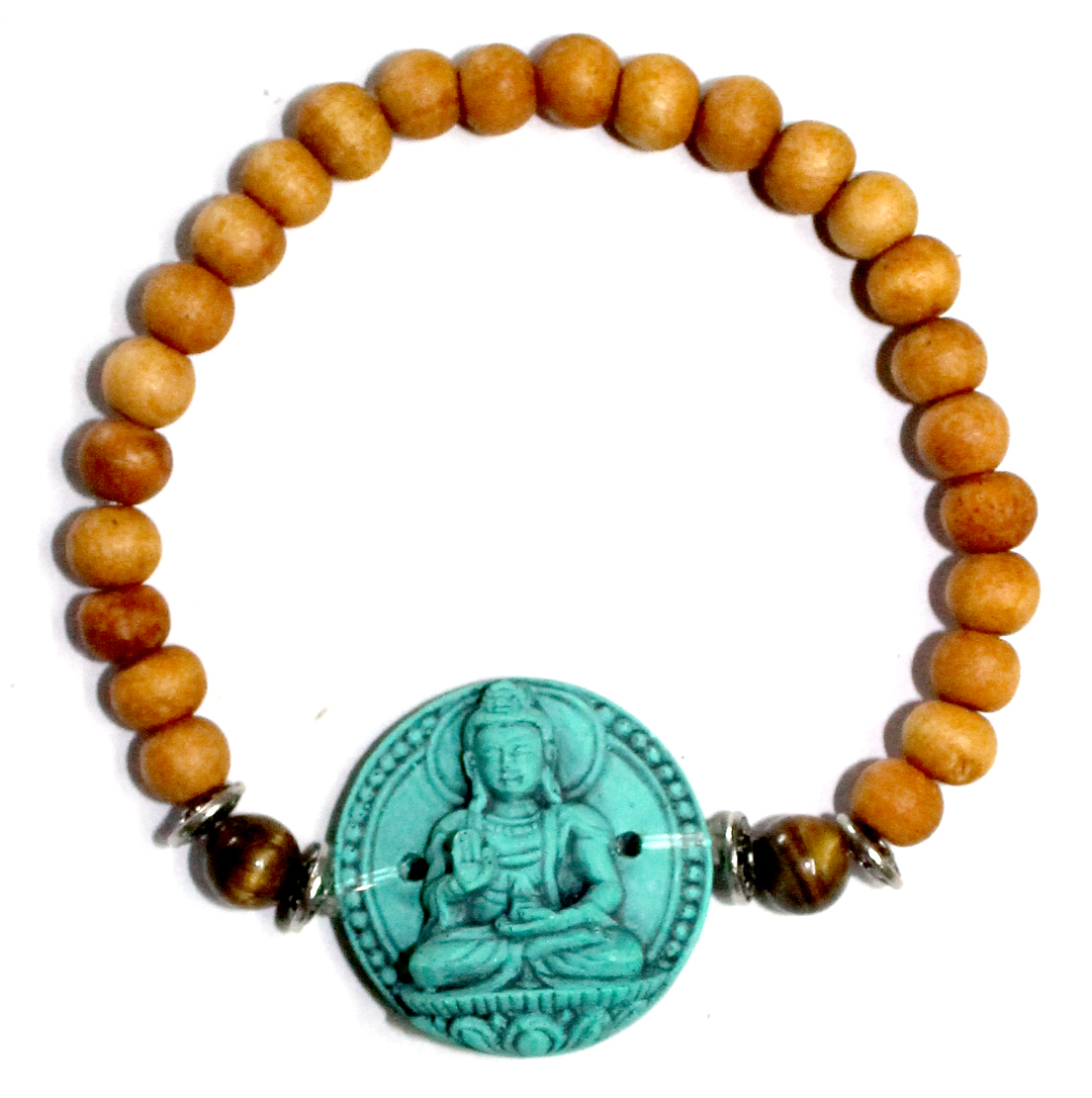 elastisches Armband aus Sandelholz - Medizin Buddha (t-rkis)