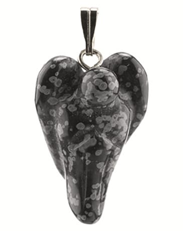 Engel-Anh-nger Obsidian Schneeflocke (20 mm) unter Schmuck - Edelstein-Anh?nger - Spiritualit?t - Gl?ck & Schutz - Engel Produkte