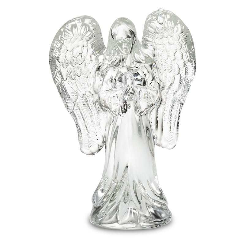 Engel aus Glas mit Milchglassfl-gel - 10-4 cm