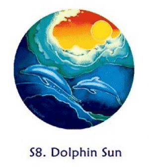 Fensteraufkleber Delphine und Sonne