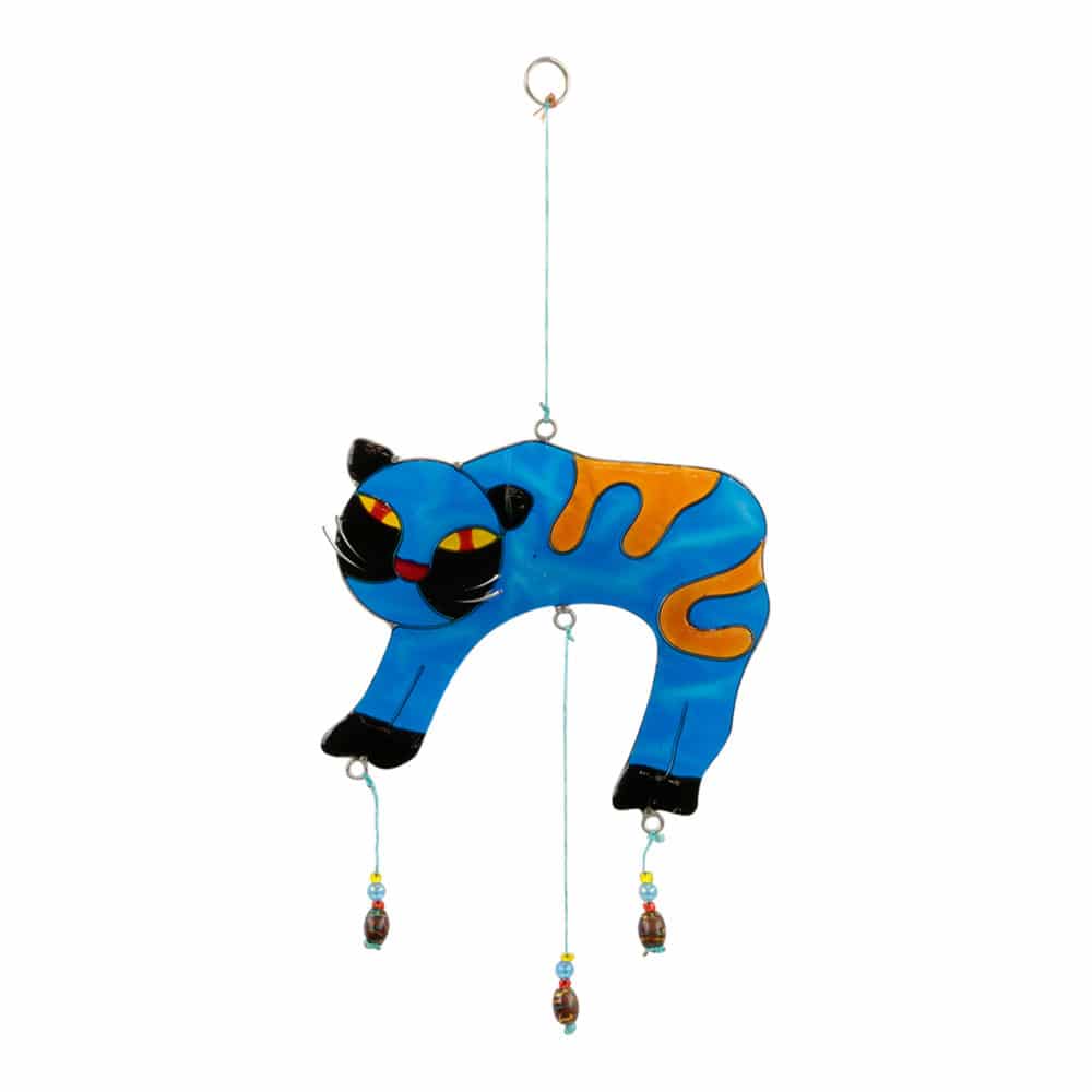 Fensterdekoration Blaue Katze