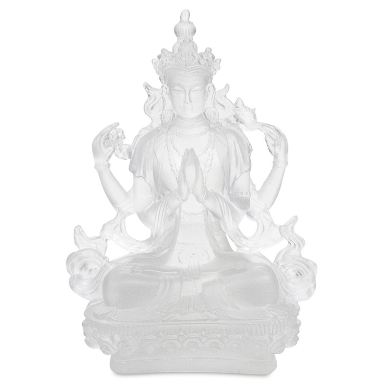 Figur des Chenrezig Buddha (Transparentes Wei-)