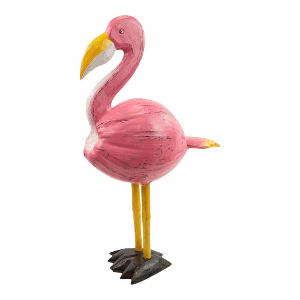 Flamingo aus Kokosnuss und Holz (56 x 36 x 20 cm)