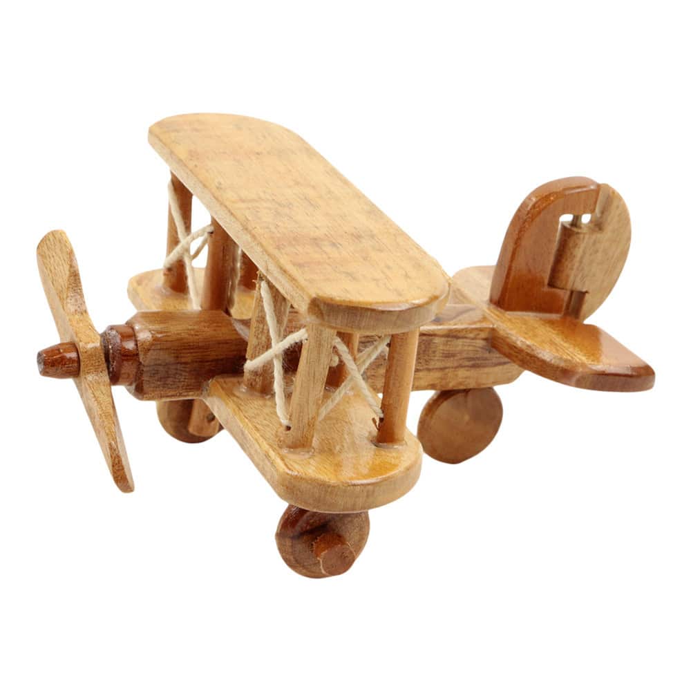 Flugzeug aus Holz (17 cm)