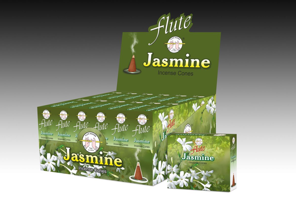 Flute Raucherkegel Jasmin (12 Packungen mit 10 Kegel)