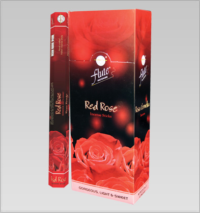 Flute Weihrauch Rote Rose (6er Pack)