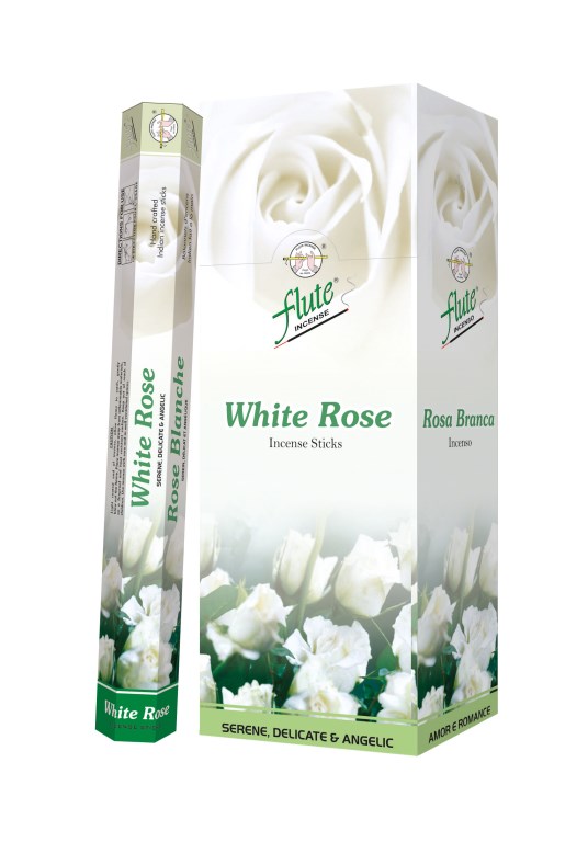 Flute Weihrauch Wei-e Rose (6er Pack)