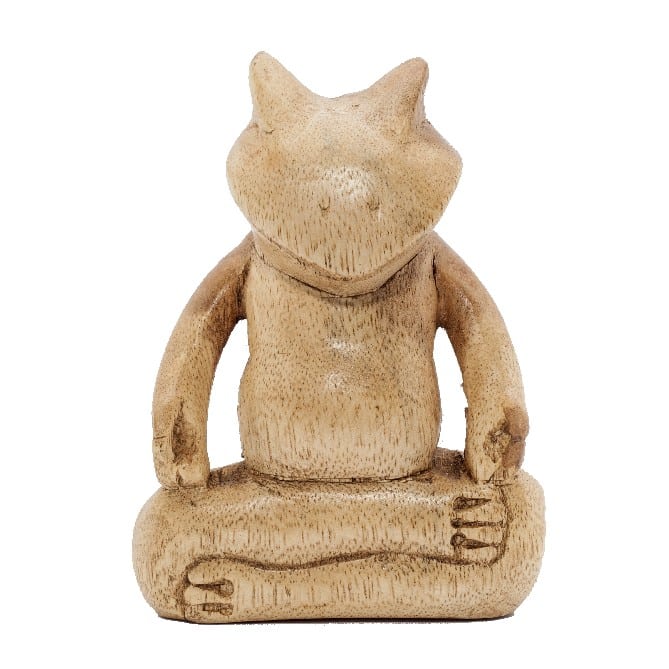 Frosch in Lotus-Position Handgefertigt (13 x 10 x 5 cm)