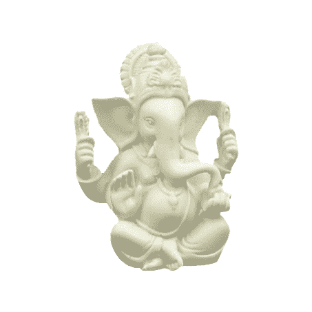 Ganesh Bild wei- - 12 cm