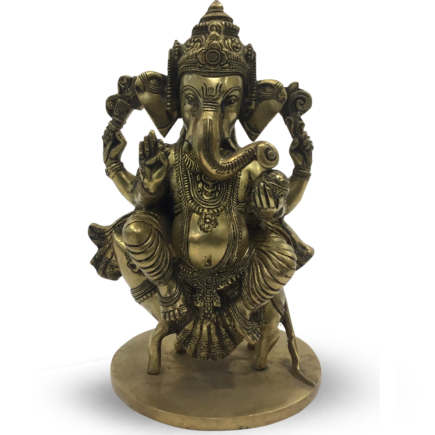 Ganesh sitzt auf der Ratte - 27 cm