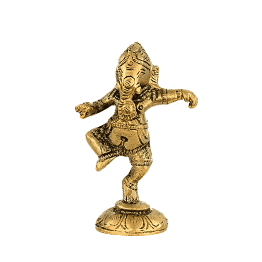 Ganesh tanzend aus Messing - 10 cm