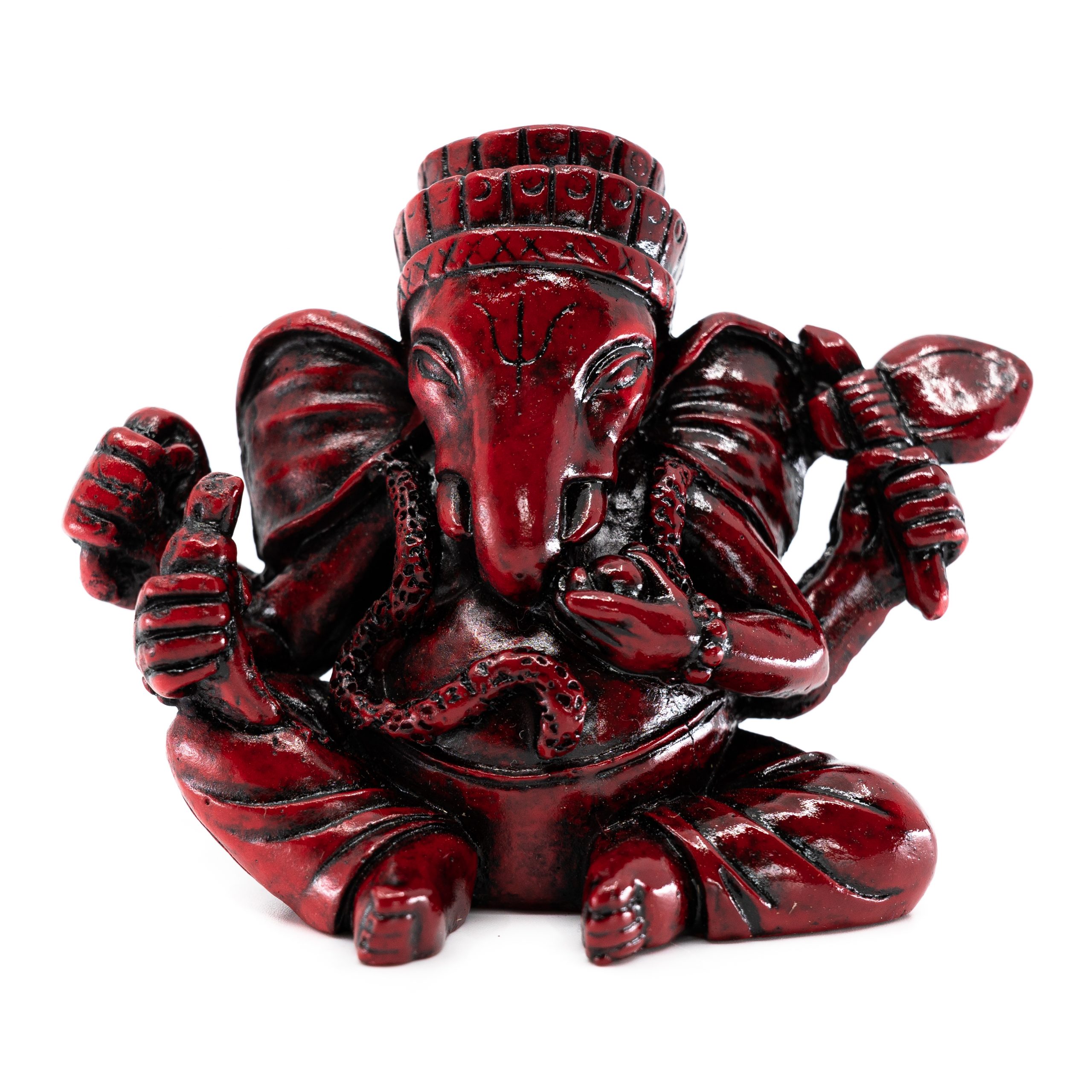 Ganesha Statue Dunkelrot (8-5 cm)