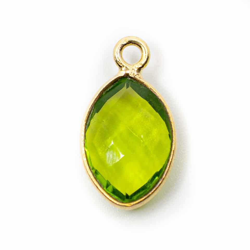 Geburtsstein-Anh-nger August Peridot 925 Silber Vergoldet (12 mm)