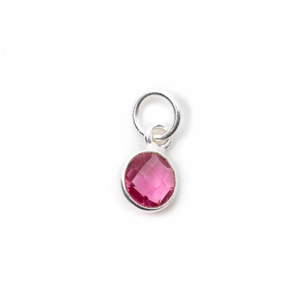 Geburtsstein-Anh-nger Oktober Rosa Turmalin 925 Silber (6 mm)