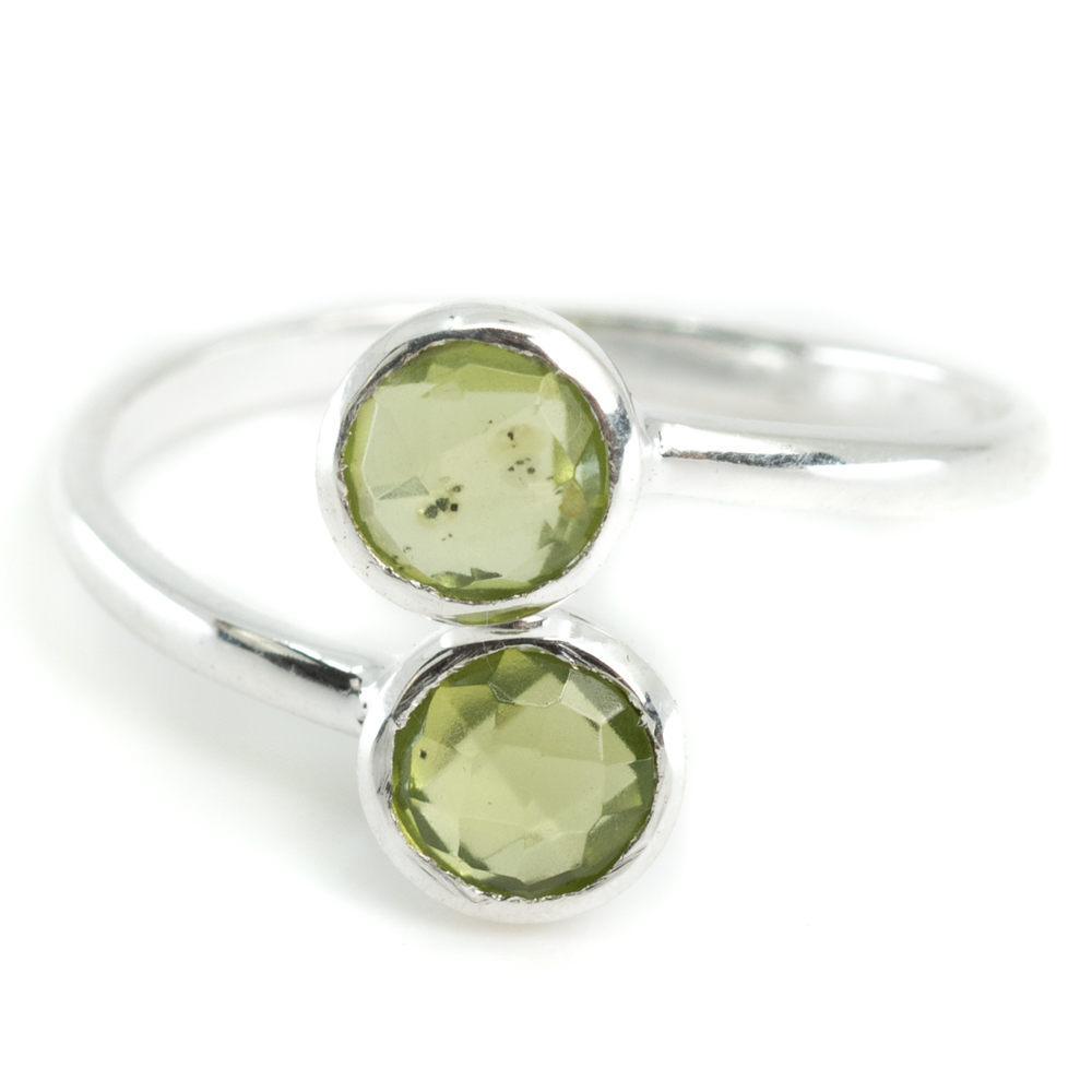 Geburtsstein Ring Peridot August - 925 Silber