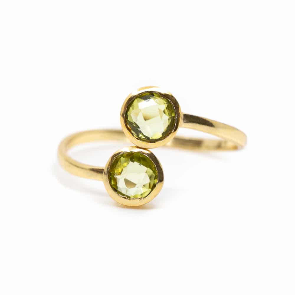 Geburtsstein-Ring Peridot August - 925 Silber - verstellbar