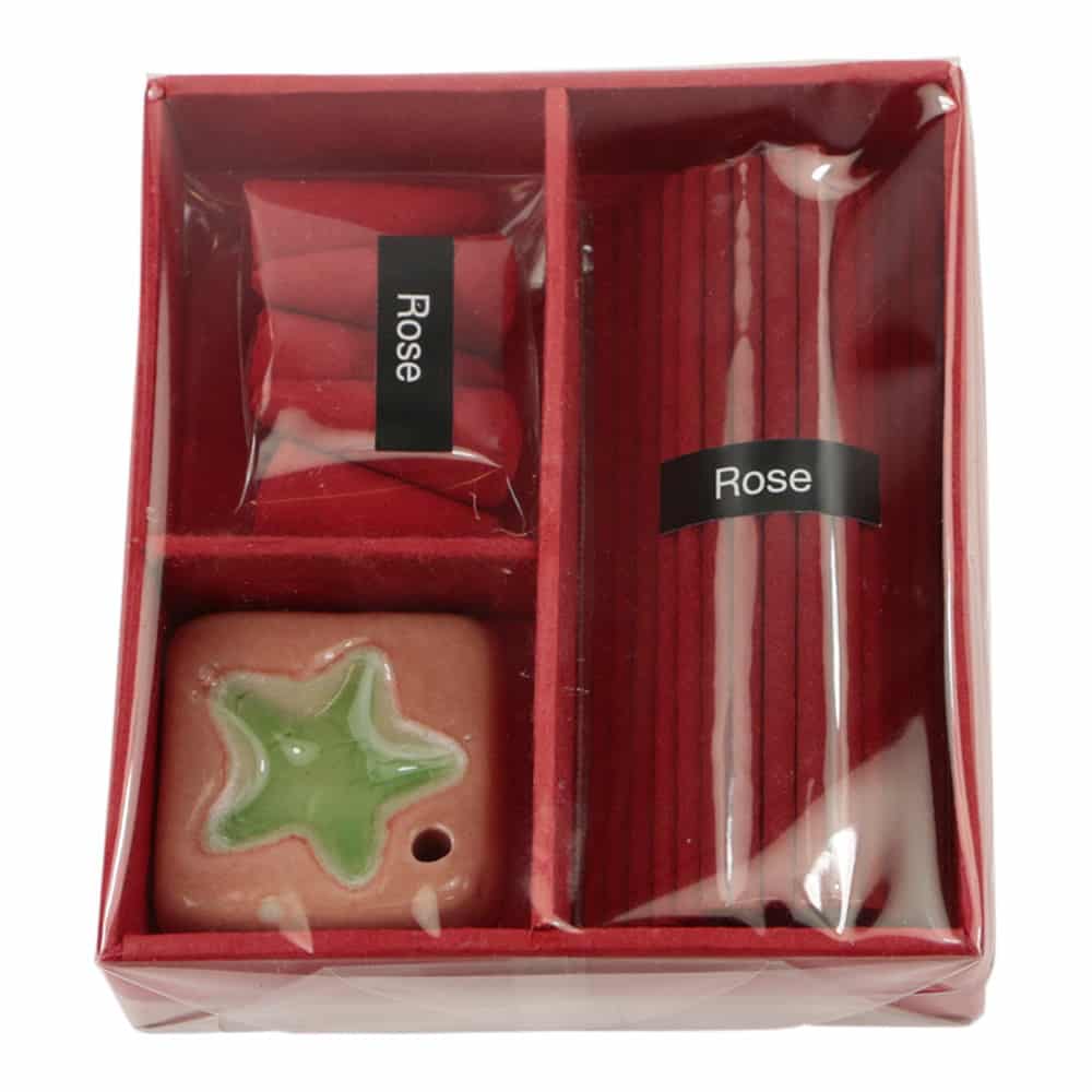 Geschenkpackung Raucherst-bchen Rose mit Brenner (Rot) unter Weihrauch - Weihrauch Arten - Weihrauch Geschenkset - Weihrauch - Weihrauch Arten - R?ucherst?bchen - Weihrauch - Weihrauchhalter und -brenner - R?ucher Gef??e - Weihrauch - Weihrauchhalter und -brenner - Weihrauch Kegelbrenner - Weihrauch - Weihrauch Arten - Weihrauch R?ucherkegel