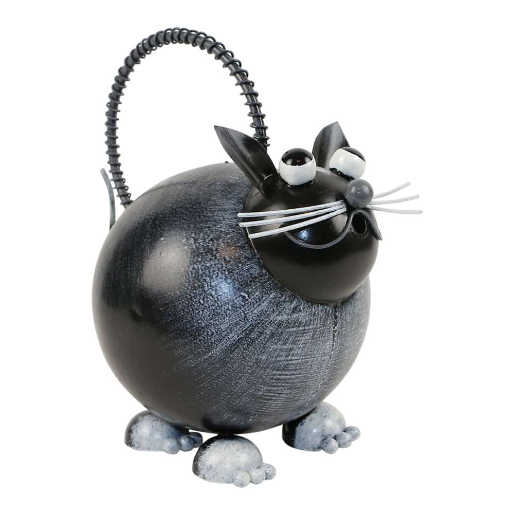 Gie-kanne aus Metall Graue Katze (25 x 24 x 16 cm)