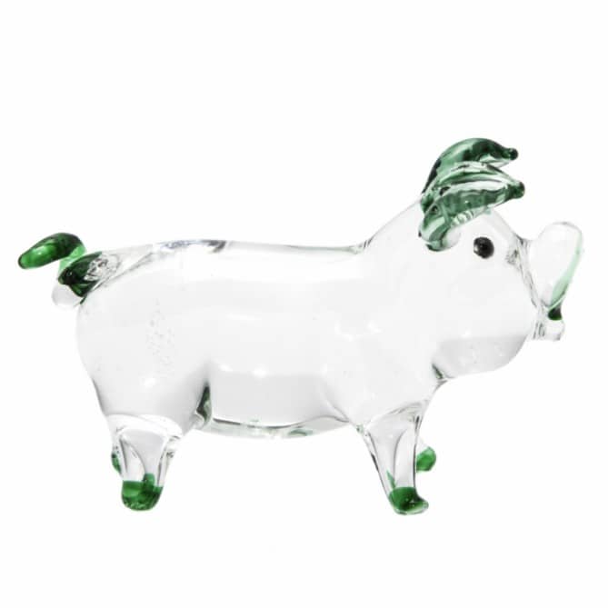 Glas Statue Schwein (4 x 6 cm)