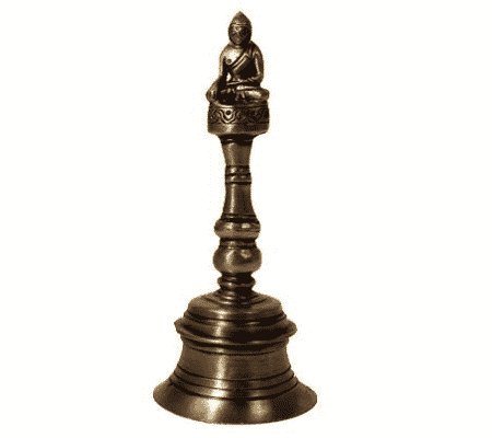 Glocke mit Buddha Bronze (17 cm)