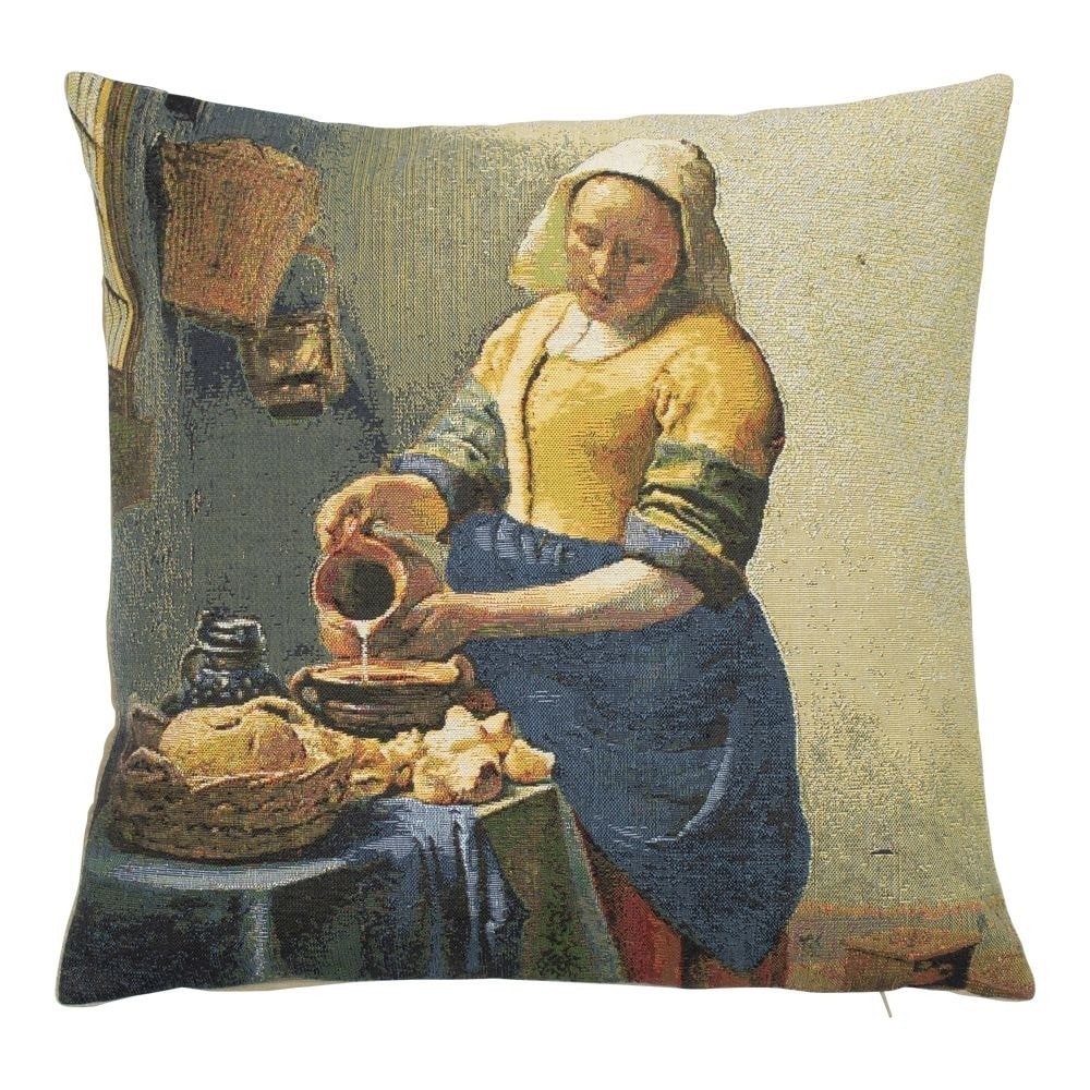 Gobelin Kissen Dienstmagd von Johannes Vermeer (45 x 45 cm)