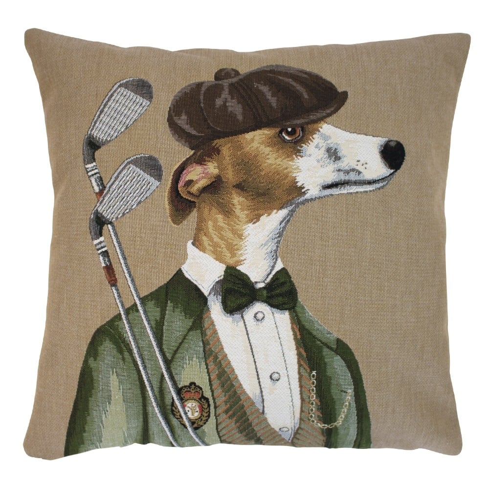 Gobelin Kissen Golf Hund Herr (45 x 45 cm)