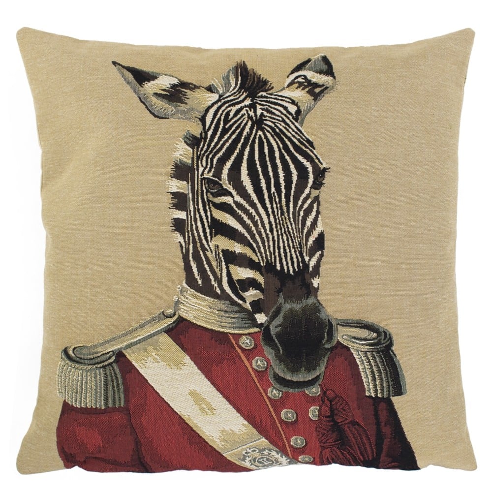 Gobelin Kissen Offizier Zebra Beige (45 x 45 cm)