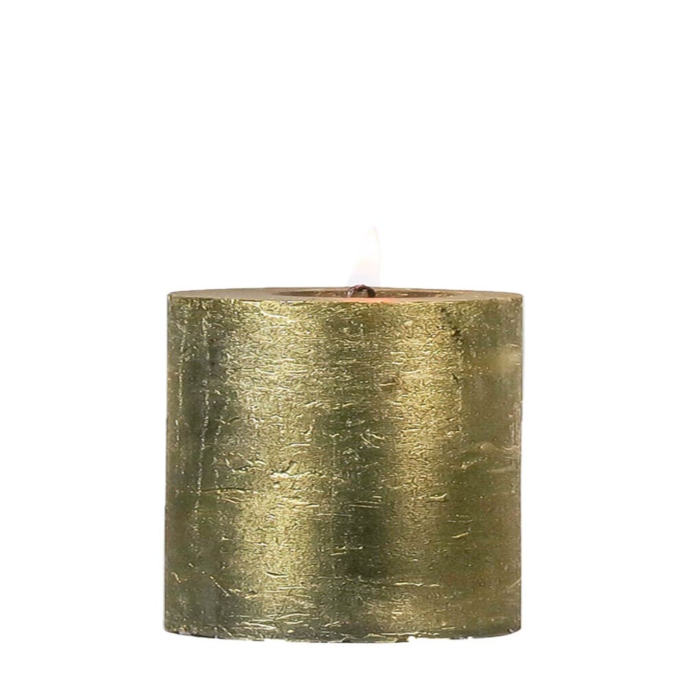 Goldene Stumpfkerze (10 x 10 cm)