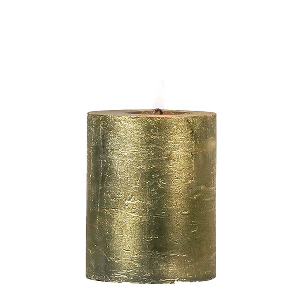Goldene Stumpfkerze (10 x 7 cm)