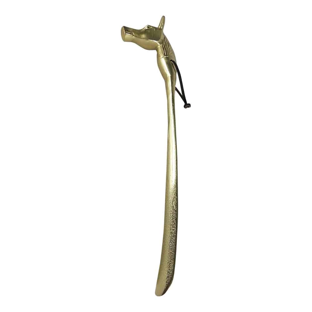 Goldenes Schuhl-ffel Pferd (47 cm) unter Textilien - Schuhanzieher