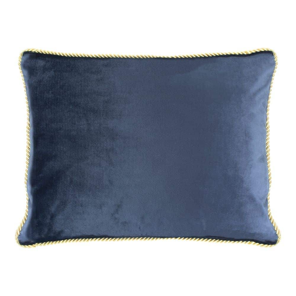 Goldfarben-Navy Samtkissen (45 x 35 cm)