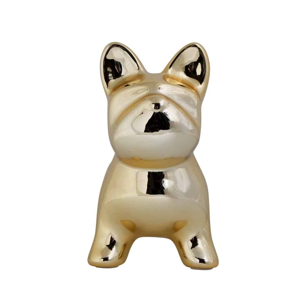 Goldfarbene Spardose Bulldogge (12-2 cm)